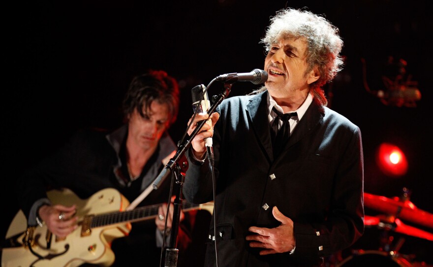 Bob Dylan performs onstage during the 17th Annual Critics' Choice Movie Awards at The Hollywood Palladium on Jan. 12, 2012, in Los Angeles. In his next album, Dylan will "uncover" Frank Sinatra.