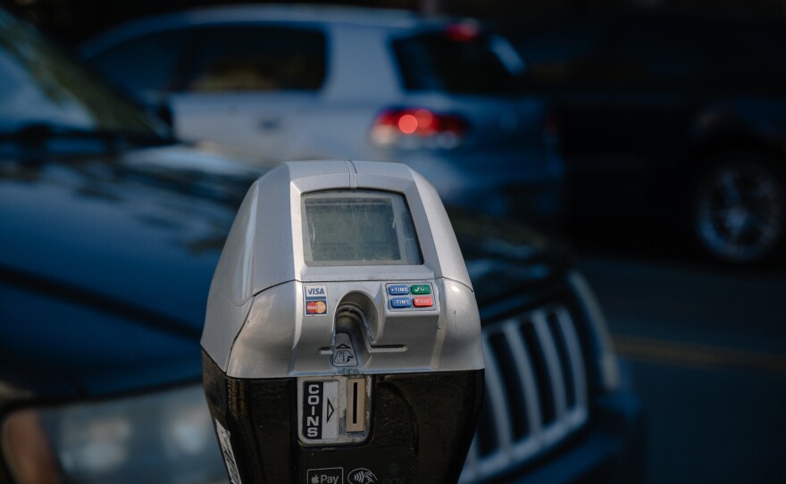A parking meter in San Diego's Gaslamp neighborhood. Oct. 31, 2023.
