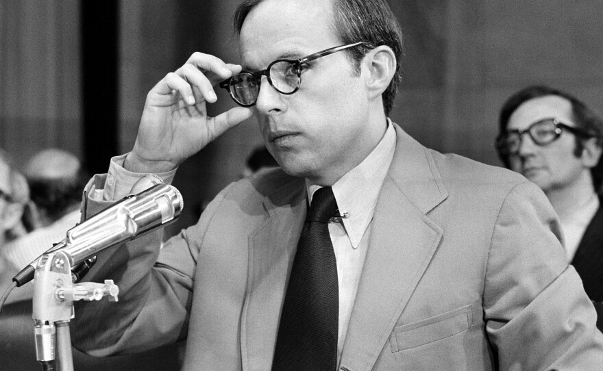John Dean, President Richard Nixon's White House counsel, appeared before the Senate Watergate Committee in 1973.