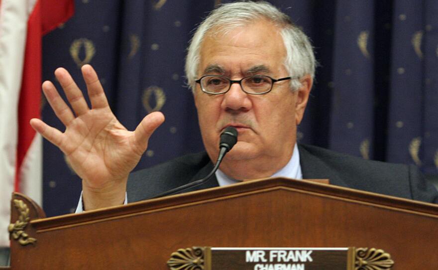 US Rep. Barney Frank,D-MA, chairman of the US House Financial Services Committee conducts hearings on "Financial Market Regulatory Restructuring." July 10, 2008 on Capitol Hill in Washington, DC.