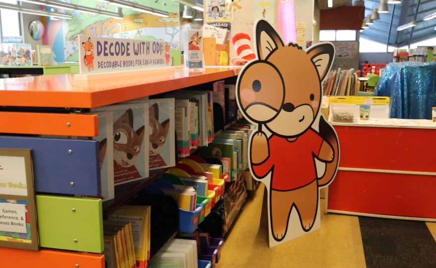 The new decodable book collection at the San Diego Central Library, photographed on Friday, Aug. 28, 2026.