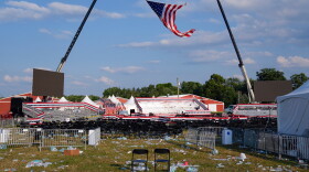 FILE - A campaign rally site for Republican presidential candidate former President Donald Trump is empty and littered with debris on July 13, 2024, in Butler, Pa.