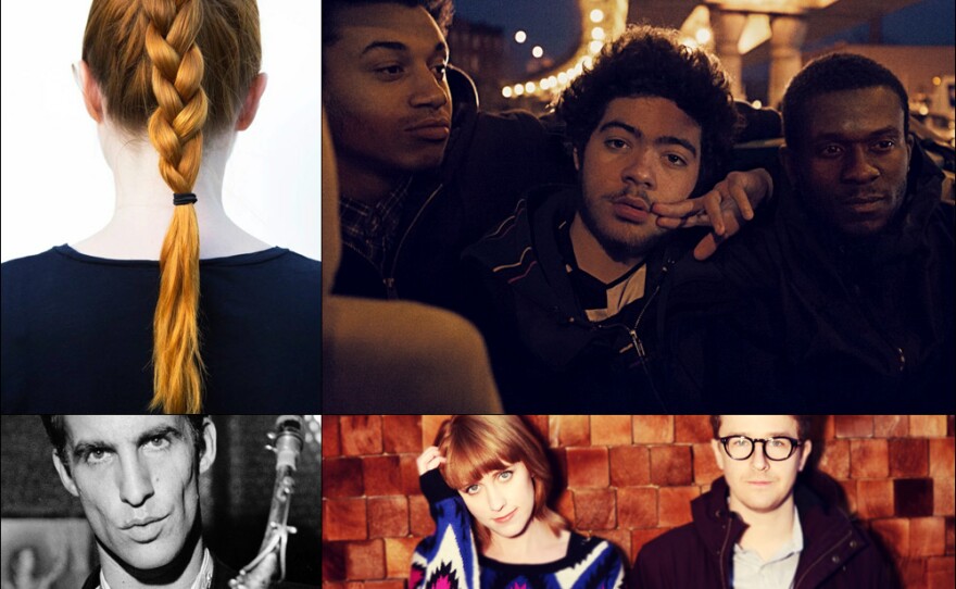 Clockwise from upper left: Holly Herndon, Ratking, Jenn Wasner and Andy Stack of Wye Oak, and John Lurie.