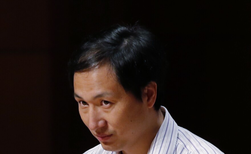 He Jiankui, a Chinese researcher shown here at a conference last year in Hong Kong, has been sentenced to three years in prison.