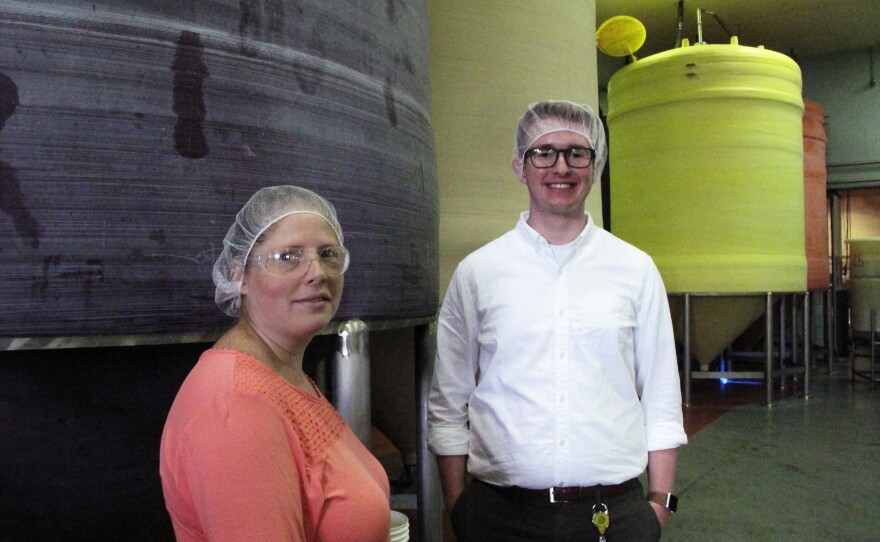 Wesley Sizemore, a senior at Global Impact STEM Academy, interned at Woeber Mustard, a local mustard and mayonnaise factory.