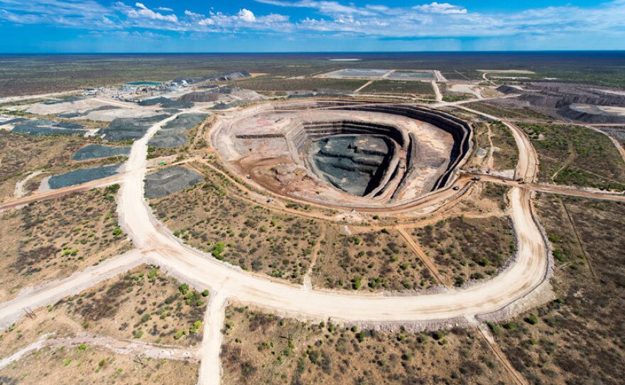The open pit mine where the diamond was found. It's the largest uncovered in over a century.