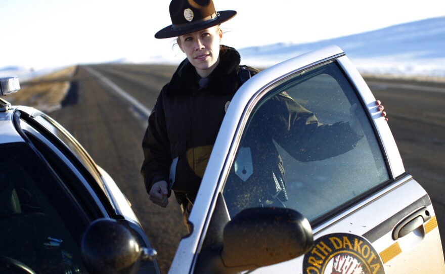 Megan Christopher, a North Dakota state trooper, was one of the first officers on the scene and was part of the chase that led to the arrest of Brock Savelkoul.