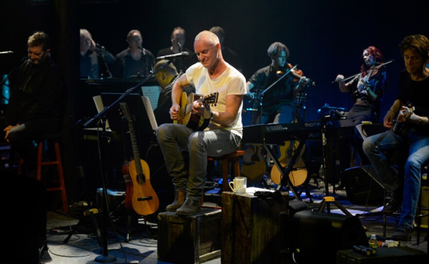 Sting performs "The Last Ship" to benefit The Public Theater on September 25, 2013 in New York City.