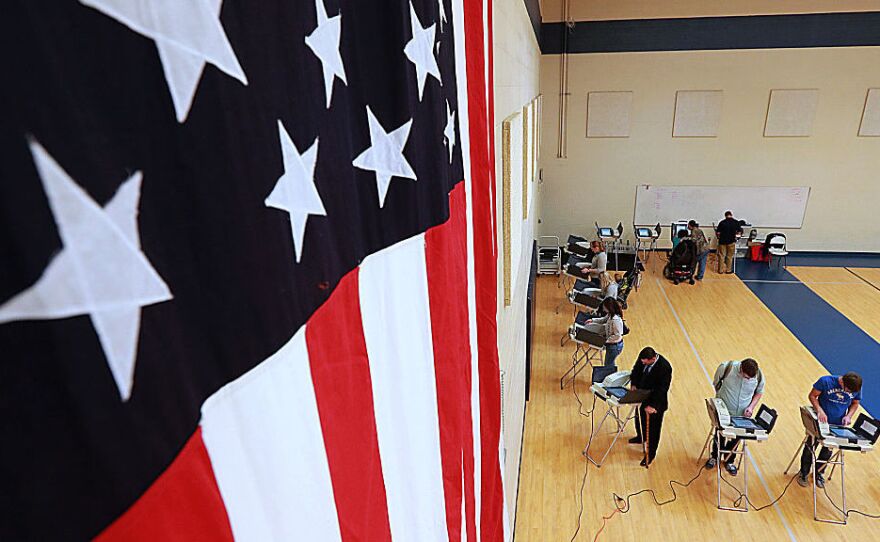 Voters at an elementary school in Provo, Utah on Nov. 8, 2016.