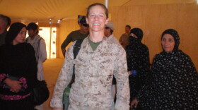 Major Nina D'Amato from Camp Pendleton works with women in Helmand Province, Afghanistan. 