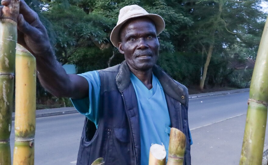 Innocent Agwenyi is a sugarcane vendor who now attends church services by watching TV.