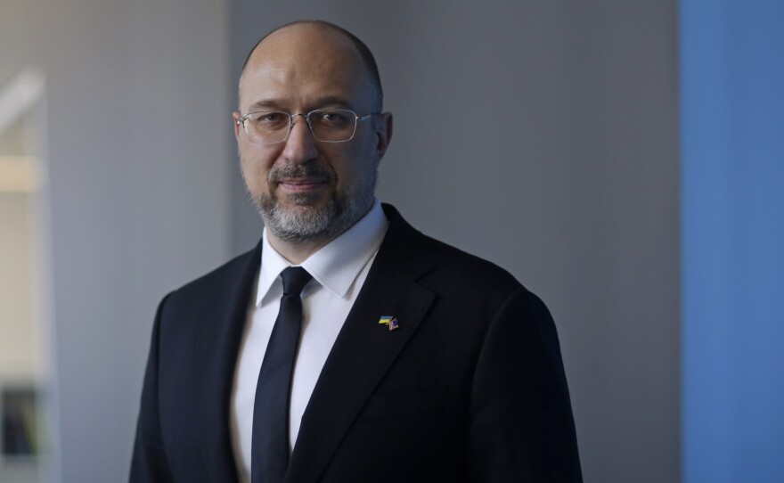 Denys Shmyhal, Ukraine's Prime Minister, at NPR headquarters in Washington, D.C.