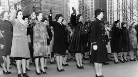 Women in WAVES take the oath of enlistment in New York, February 1943.