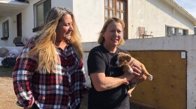 Dana Dallabetta (right) runs Tragic to Magic dog rescue and Elizabeth Valenzuela runs Red Barn Rescue. 
