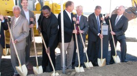 Scripps Health officials break ground on the site of the new cancer center on August 5, 2010. When it’s completed in 2013, the $185 million facility will feature state-of-the-art proton therapy for cancer patients.
