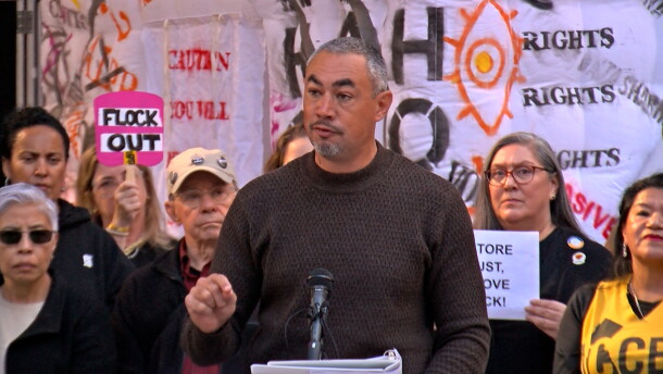 San Diego City Councilmember Sean Elo-Rivera addresses supporters and the media at Civic Center Plaza on December 4, 2025.