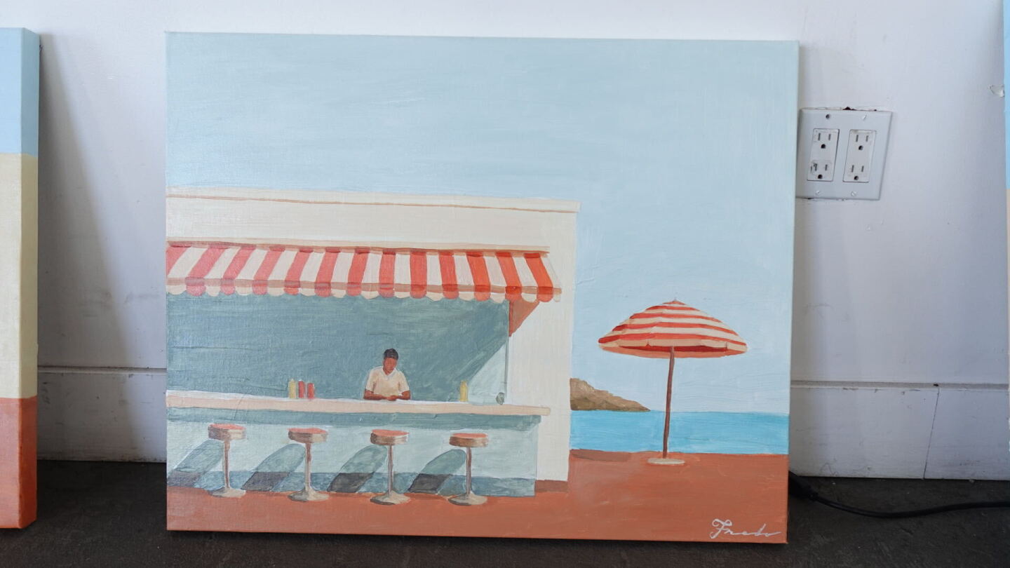 Fredo Gillis’ painting, “A Quick Bite,” 2026.