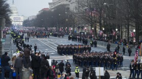 Military units participate in the inaugural parade from the Capitol to the White House in Washington, Friday, Jan. 20, 2017. 