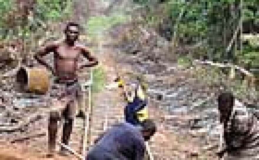 Villagers in Congo's Maniema province work to revamp part of a 900-mile stretch of railroad track. Almost all the work is done by hand.