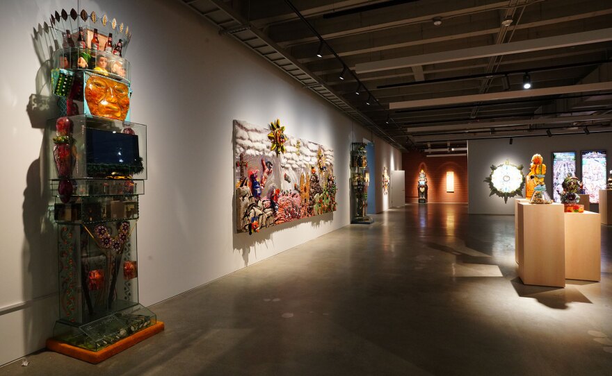 Works by the de la Torre Brothers, who work and live on both sides of the San Diego-Tijuana border, are shown in an undated photo at The Cheech in Riverside, Calif.