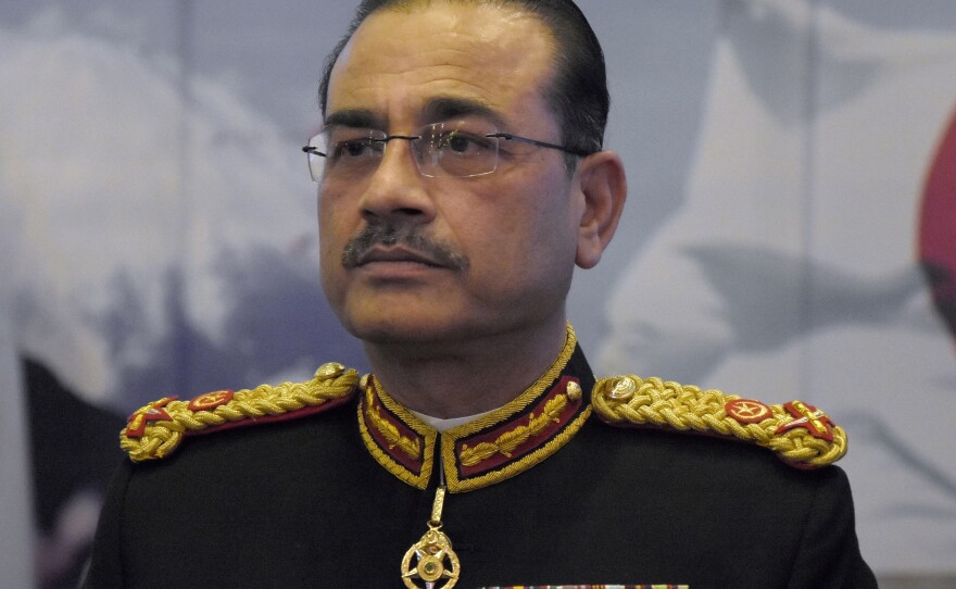 Lt. Gen. Syed Asim Munir, seen here on Nov. 1, has been appointed to replace Gen. Qamar Javed Bajwa as head of Pakistan's army when Bajwa completes his term on Nov. 29. Munir, Pakistan's former spy chief, begins his new role amid bitter feuding between Prime Minister Shahbaz Sharif and former premier Imran Khan. Khan has accused Bajwa of playing a role in his ouster, a charge Bajwa has denied.
