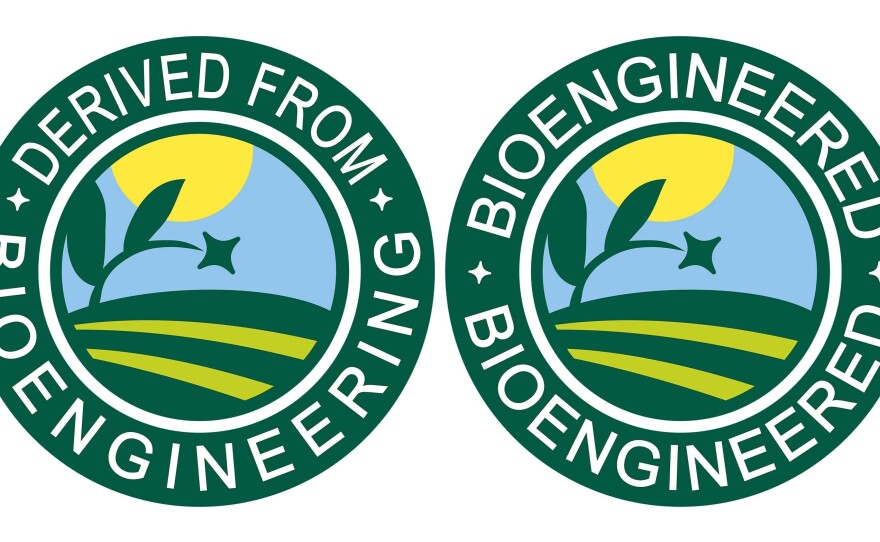 Food producers can use these two logos approved by the USDA to label bioengineered food under the new national standard that took effect on Jan. 1.