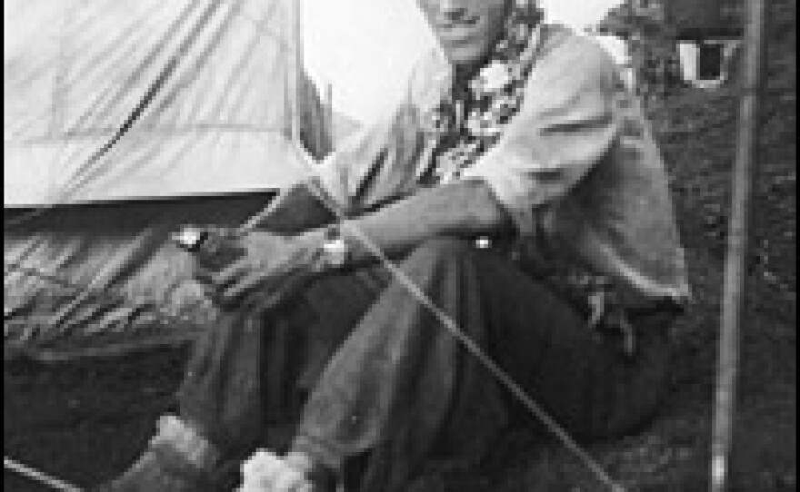 New Zealand-born mountaineer Edmund Hillary prepares for his successful attempt to be the first person to reach the summit of Mount Everest in Nepal, in May 1953.