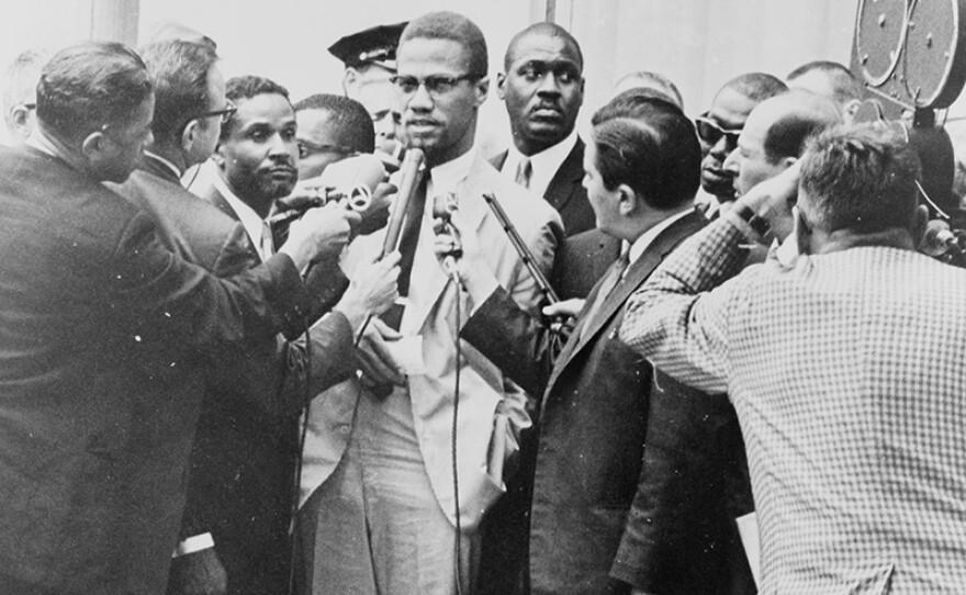 Malcolm X with reporters in "I Am Not Your Negro," a Magnolia Pictures release. (undated photo)