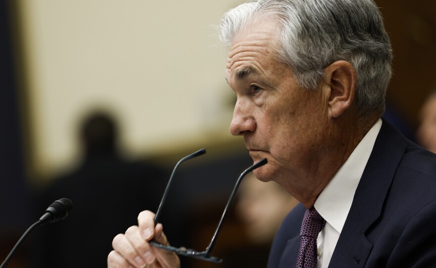 Fed Chair Jerome Powell testifies before the House Committee on Financial Services on Capitol Hill in Washington, D.C., on March 8, 2023. The Fed meets this week for its policy meeting in the midst of a volatile period in global banking.