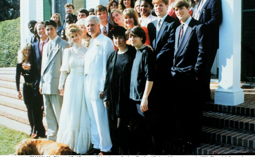 Ted Turner and his actress wife, Jane Fonda, at their wedding ceremony in 1991.
