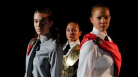 The cast of SDSU's all-female production of "Julius Caesar."
