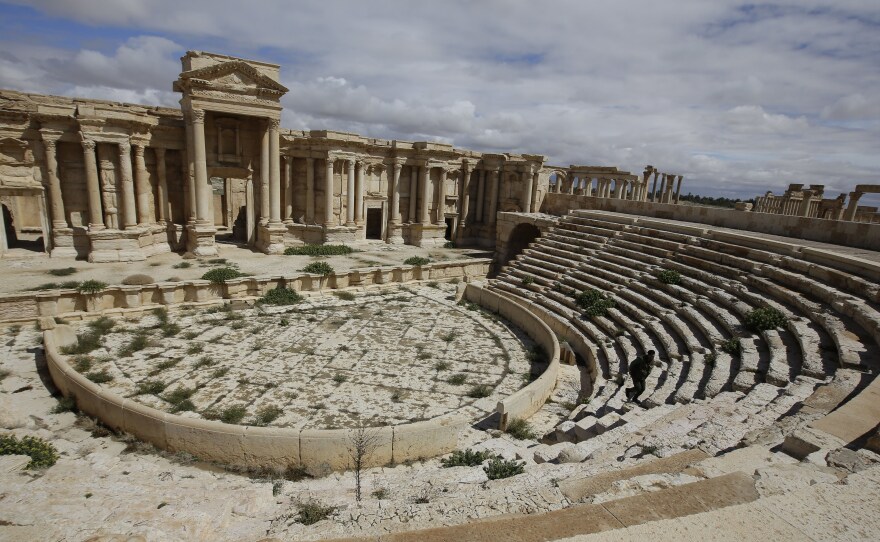 The facade of the Roman theater in Palmyra, shown in 2014, has been destroyed by ISIS, Syria's antiquities chief says. From the 1st to the 2nd century, the art and architecture of Palmyra, standing at the crossroads of several civilizations, married Greco-Roman techniques with local traditions and Persian influences.