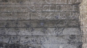 The image shows the early 20th century graffiti markings of A No.1, he is considered one of the most famous American hobos.