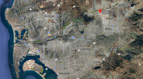The site of a small plane crash in Santee northwest of El Cajon's Gillespie Field is shown on this map. 