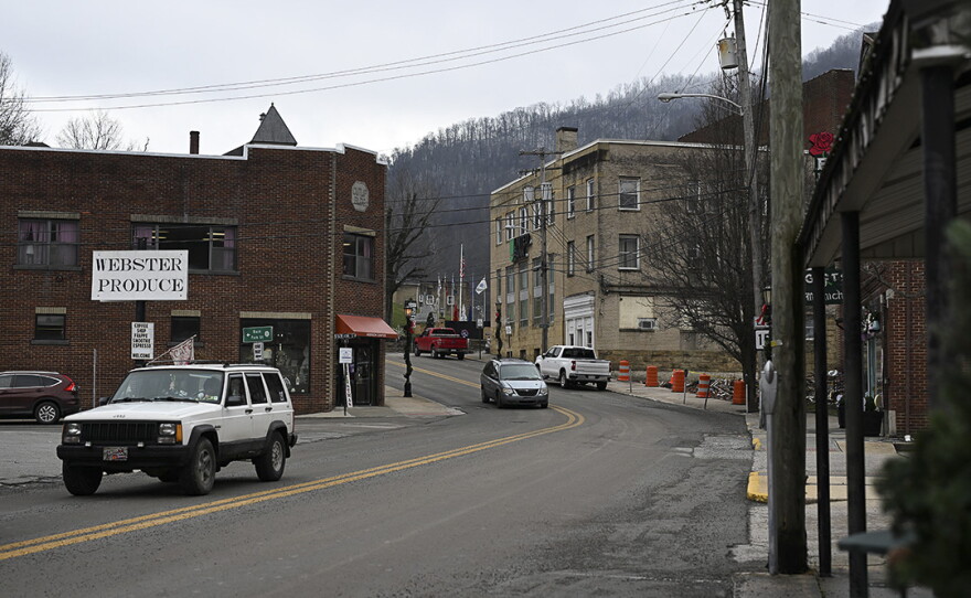 Main Street in Webster Springs on Wednesday. The small West Virginia town with a population of just 800 offers few job prospects for high school graduates.