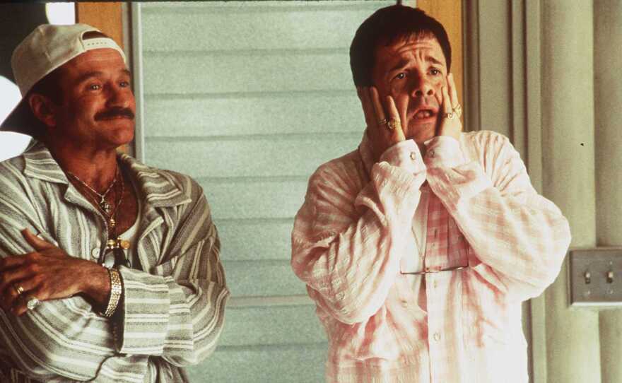 Williams and Nathan Lane played gay parents in the 1996 film The Birdcage, a remake of the French film La Cage aux Folles.