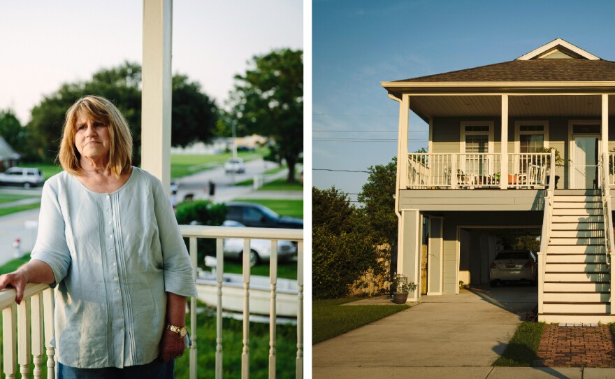 Ruth Nunez, left, lived in a brick home on Schnell Drive in Arabi, La., prior to Katrina. After the storm, she rebuilt and raised the house.