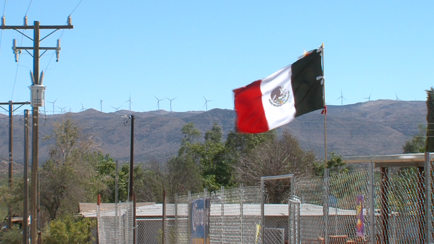 The view of the wind farm Energía Sierra Juárez from Jacume in Baja California, Sept. 27, 2015.