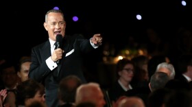 Tom Hanks speaks at the Academy of Motion Picture Arts and Sciences' Governors Awards in 2016. His first book is called <em>Uncommon Type.</em>