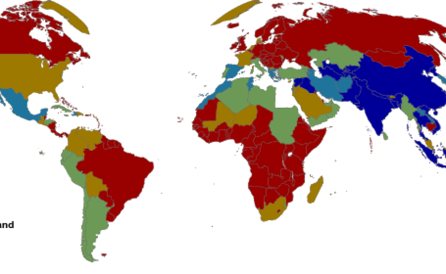 This map shows where irrigation on urban farm land is greatest by country. The study revealed that a surprisingly large number of urban farms rely on irrigation, especially in South Asia.