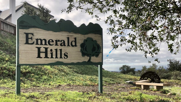 The Emerald Hills neighborhood sign is pictured on Jan. 18, 2022.