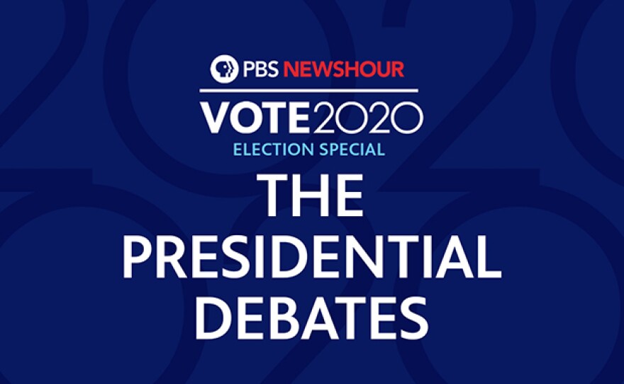 Key art for PBS NEWSHOUR 2020 Presidential Debates