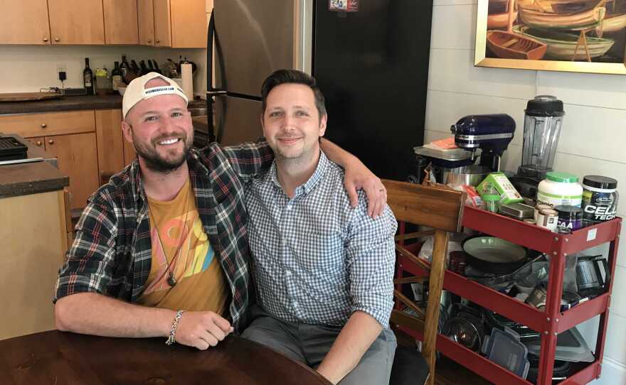 Greg McDonald Jr. (left) with his fiance Jon Jost. McDonald's parents considered sending him to counseling when they were concerned he was gay. Now they support a ban on conversion therapy.