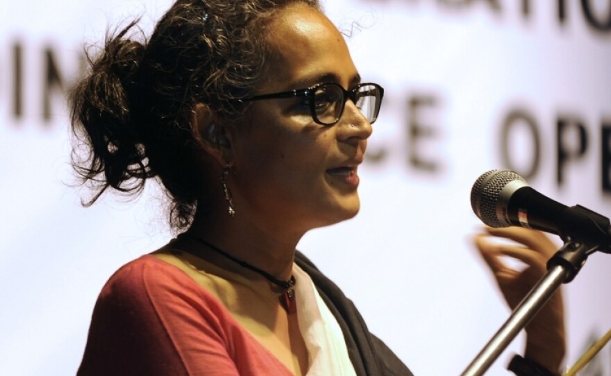 Indian writer and activist Arundhati Roy addresses a gathering in Kolkata, India. Roy was recently accused of sedition for comments she made about the Indian government's relationship with Kashmir. The  government has said it will not press charges.
