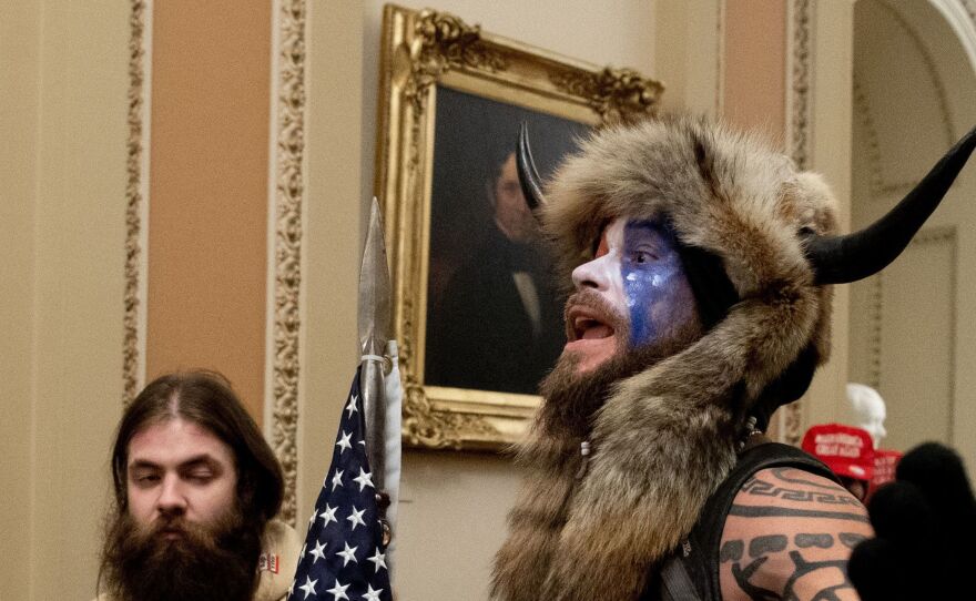 The Justice Department announced Saturday that it had charged Jacob Anthony Chansley, better known as Jake Angeli (seen here), along with Adam Johnson and Derek Evans in connection with the Capitol break-in on Wednesday. Both Chansley and Evans were seen in some of the insurrection's most widely circulated images.