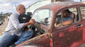 In this photo taken July 18, 2019, San Diego filmmaker Omar Lopex (left) shoots his first-ever feature film in Tijuana. 
