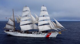 The U.S. Coast Guard Eagle sails in open waters on July, 21, 2025. 