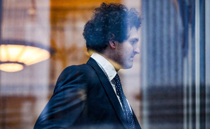 FTX founder Sam Bankman-Fried arrives at the U.S. federal courthouse in New York City to submit his not guilty plea on March 30, 2023. Bankman-Fried faced this week tough questioning from prosecutors who sought to paint him as the mastermind behind a massive fraud at FTX.