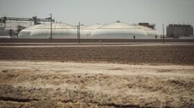 The Spreckels Sugar factory towers over the roads south of Brawley, California in the Imperial Valley on August 5, 2025. The factory’s last season of processing sugar beets in the valley is underway as the facility’s owner, Southern Minnesota Beet Sugar Cooperative, prepares to wind down operations.