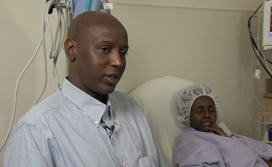 Bille Nur visits his wife at the Sharp Chula Vista Medical Center, Aug. 5, 2016.